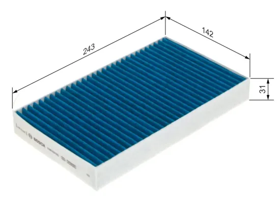 Filter, Innenraumluft Innenraum BOSCH 0 986 628 583 Bild Filter, Innenraumluft Innenraum BOSCH 0 986 628 583