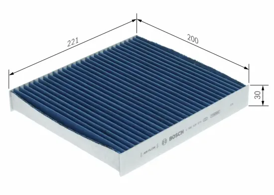 Filter, Innenraumluft BOSCH 0 986 628 619 Bild Filter, Innenraumluft BOSCH 0 986 628 619