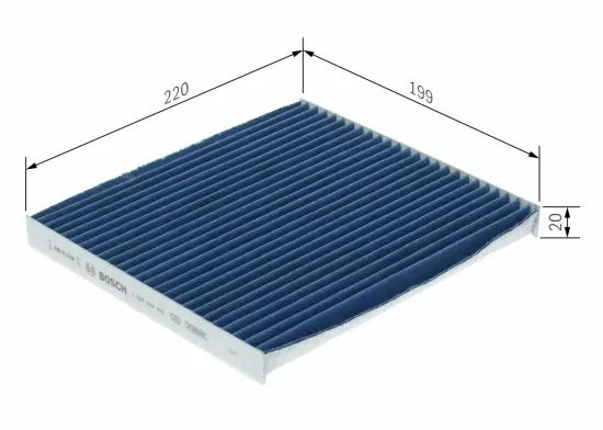 Filter, Innenraumluft BOSCH 0 986 628 629 Bild Filter, Innenraumluft BOSCH 0 986 628 629