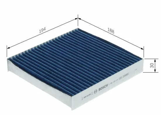 Filter, Innenraumluft BOSCH 0 986 628 631 Bild Filter, Innenraumluft BOSCH 0 986 628 631