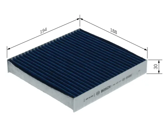 Filter, Innenraumluft BOSCH 0 986 628 631 Bild Filter, Innenraumluft BOSCH 0 986 628 631