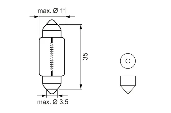 Glühlampe, Kennzeichenleuchte 12 V 2,5 W C5W LED BOSCH 1 987 302 880 Bild Glühlampe, Kennzeichenleuchte 12 V 2,5 W C5W LED BOSCH 1 987 302 880