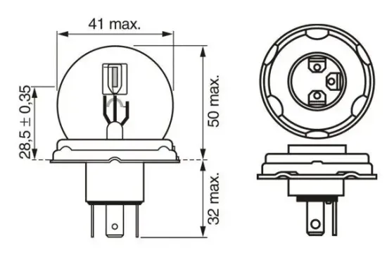 Glühlampe, Fernscheinwerfer 12 V 45/40 W R2 (Bilux) BOSCH 1 987 302 826 Bild Glühlampe, Fernscheinwerfer 12 V 45/40 W R2 (Bilux) BOSCH 1 987 302 826