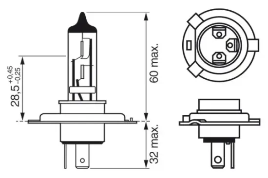 Glühlampe, Fernscheinwerfer 24 V 75/70 W H4 BOSCH 1 987 302 742 Bild Glühlampe, Fernscheinwerfer 24 V 75/70 W H4 BOSCH 1 987 302 742