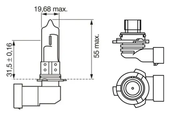 Glühlampe, Fernscheinwerfer 12 V 51 W HB4 BOSCH 1 987 302 153 Bild Glühlampe, Fernscheinwerfer 12 V 51 W HB4 BOSCH 1 987 302 153