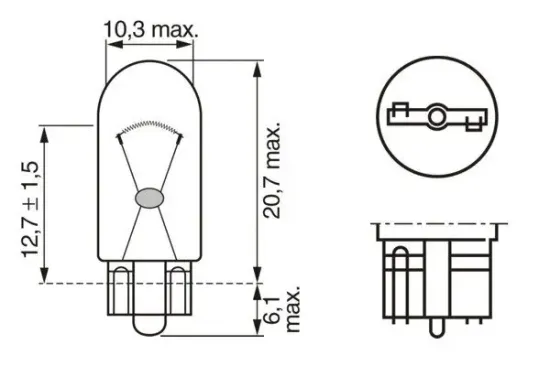 Glühlampe, Blinkleuchte 12 V 5 W WY5W BOSCH 1 987 301 095 Bild Glühlampe, Blinkleuchte 12 V 5 W WY5W BOSCH 1 987 301 095