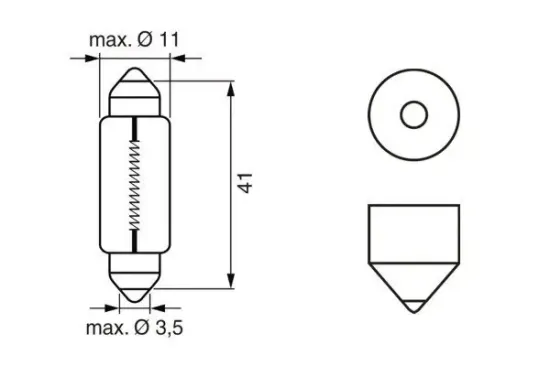 Glühlampe, Innenraumleuchte 12 V 5 W BOSCH 1 987 302 225 Bild Glühlampe, Innenraumleuchte 12 V 5 W BOSCH 1 987 302 225