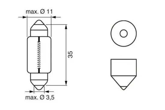 Glühlampe, Kennzeichenleuchte 12 V 5 W C5W BOSCH 1 987 302 281 Bild Glühlampe, Kennzeichenleuchte 12 V 5 W C5W BOSCH 1 987 302 281