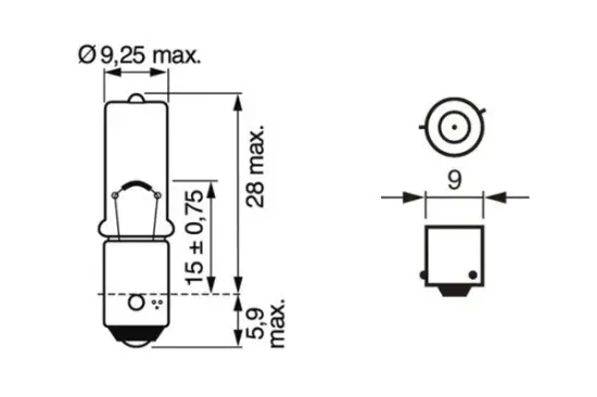 Glühlampe, Blinkleuchte 12 V 6 W H6W BOSCH 1 987 301 035 Bild Glühlampe, Blinkleuchte 12 V 6 W H6W BOSCH 1 987 301 035