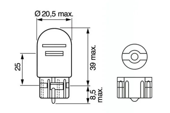 Glühlampe, Blinkleuchte 12 V 21/5 W W21/5W BOSCH 1 987 302 252 Bild Glühlampe, Blinkleuchte 12 V 21/5 W W21/5W BOSCH 1 987 302 252