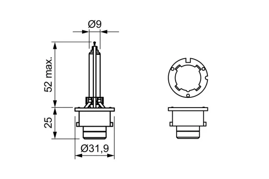 Glühlampe, Fernscheinwerfer 42 V 35 W D4S (Gasentladungslampe) BOSCH 1 987 302 906 Bild Glühlampe, Fernscheinwerfer 42 V 35 W D4S (Gasentladungslampe) BOSCH 1 987 302 906