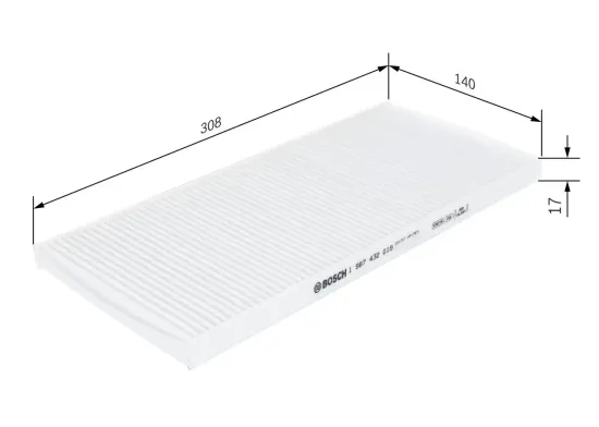 Filter, Innenraumluft BOSCH 1 987 432 019 Bild Filter, Innenraumluft BOSCH 1 987 432 019