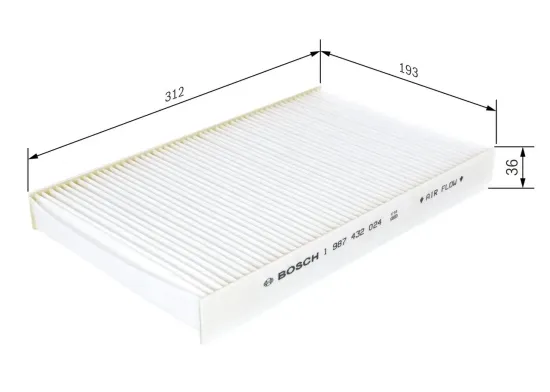 Filter, Innenraumluft BOSCH 1 987 432 024 Bild Filter, Innenraumluft BOSCH 1 987 432 024