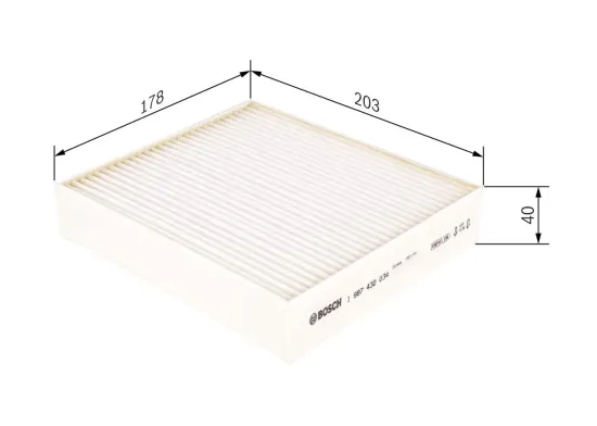 Filter, Innenraumluft BOSCH 1 987 432 034 Bild Filter, Innenraumluft BOSCH 1 987 432 034