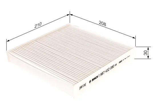 Filter, Innenraumluft BOSCH 1 987 432 080 Bild Filter, Innenraumluft BOSCH 1 987 432 080
