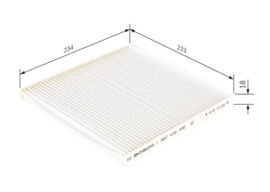 Filter, Innenraumluft BOSCH 1 987 432 090 Bild Filter, Innenraumluft BOSCH 1 987 432 090