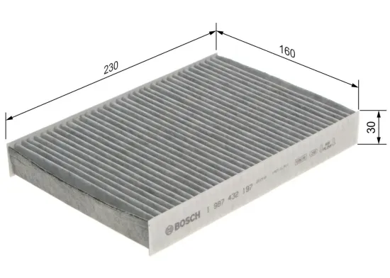 Filter, Innenraumluft BOSCH 1 987 432 197 Bild Filter, Innenraumluft BOSCH 1 987 432 197