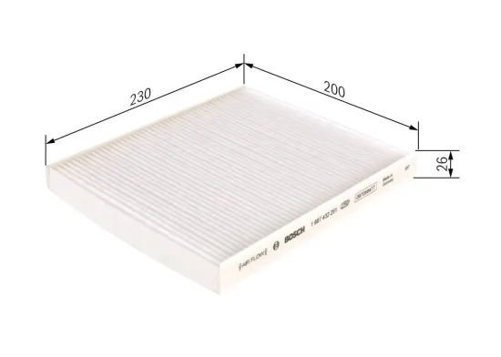 Filter, Innenraumluft BOSCH 1 987 432 251 Bild Filter, Innenraumluft BOSCH 1 987 432 251