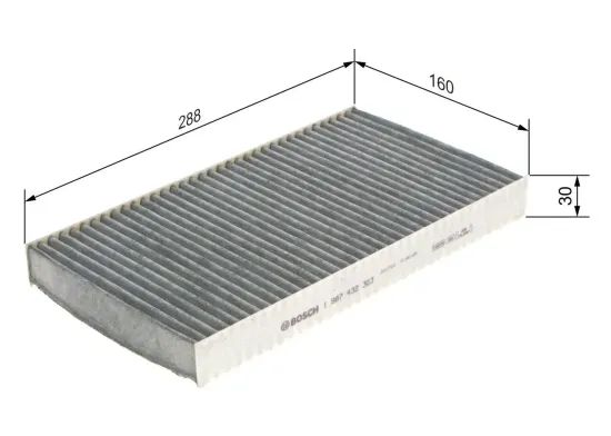 Filter, Innenraumluft BOSCH 1 987 432 303 Bild Filter, Innenraumluft BOSCH 1 987 432 303