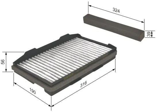 Filter, Innenraumluft BOSCH 1 987 432 401 Bild Filter, Innenraumluft BOSCH 1 987 432 401