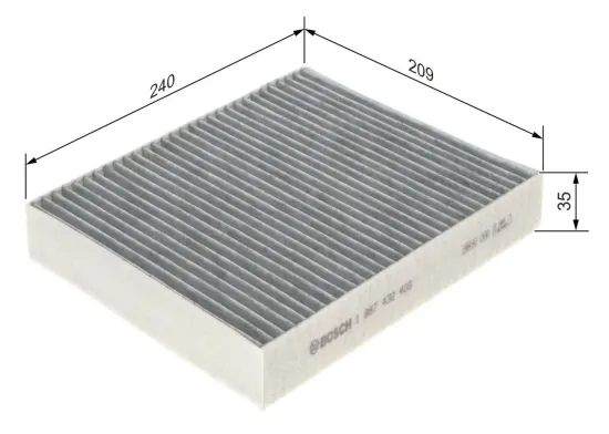 Filter, Innenraumluft BOSCH 1 987 432 409 Bild Filter, Innenraumluft BOSCH 1 987 432 409