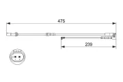 Warnkontakt, Bremsbelagverschleiß Vorderachse BOSCH 1 987 473 624