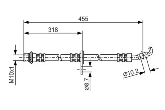 Bremsschlauch Vorderachse links BOSCH 1 987 476 727 Bild Bremsschlauch Vorderachse links BOSCH 1 987 476 727