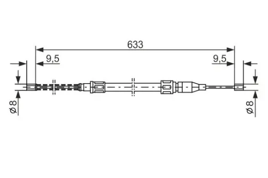 Seilzug, Feststellbremse BOSCH 1 987 477 043 Bild Seilzug, Feststellbremse BOSCH 1 987 477 043