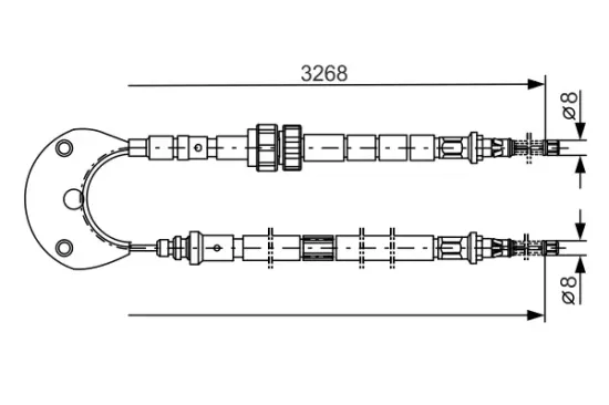 Seilzug, Feststellbremse Mitte hinten BOSCH 1 987 477 095 Bild Seilzug, Feststellbremse Mitte hinten BOSCH 1 987 477 095