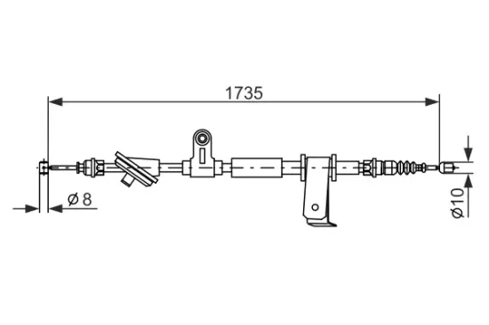 Seilzug, Feststellbremse hinten rechts BOSCH 1 987 477 112 Bild Seilzug, Feststellbremse hinten rechts BOSCH 1 987 477 112