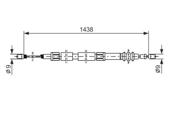 Seilzug, Feststellbremse Mitte hinten BOSCH 1 987 477 117 Bild Seilzug, Feststellbremse Mitte hinten BOSCH 1 987 477 117