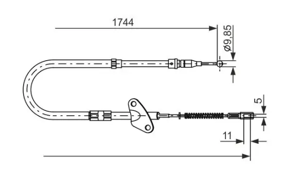 Seilzug, Feststellbremse hinten rechts BOSCH 1 987 477 121 Bild Seilzug, Feststellbremse hinten rechts BOSCH 1 987 477 121
