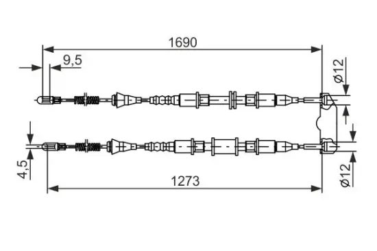 Seilzug, Feststellbremse BOSCH 1 987 477 129 Bild Seilzug, Feststellbremse BOSCH 1 987 477 129