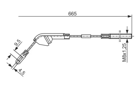 Seilzug, Feststellbremse hinten links BOSCH 1 987 477 142 Bild Seilzug, Feststellbremse hinten links BOSCH 1 987 477 142