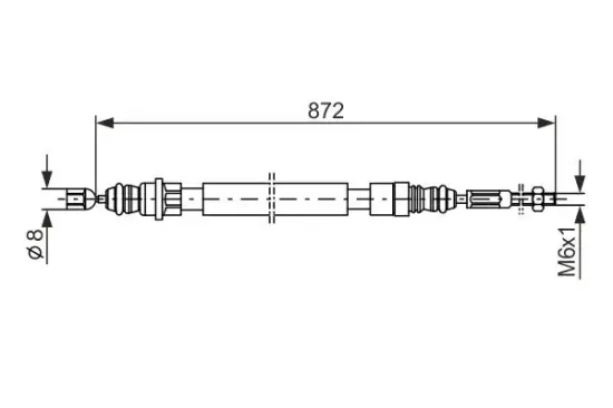 Seilzug, Feststellbremse hinten links BOSCH 1 987 477 149 Bild Seilzug, Feststellbremse hinten links BOSCH 1 987 477 149