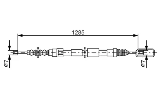 Seilzug, Feststellbremse hinten links BOSCH 1 987 477 155 Bild Seilzug, Feststellbremse hinten links BOSCH 1 987 477 155