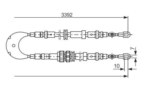 Seilzug, Feststellbremse Mitte BOSCH 1 987 477 229 Bild Seilzug, Feststellbremse Mitte BOSCH 1 987 477 229