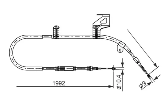 Seilzug, Feststellbremse hinten rechts BOSCH 1 987 477 242 Bild Seilzug, Feststellbremse hinten rechts BOSCH 1 987 477 242