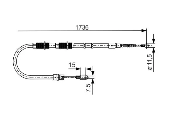 Seilzug, Feststellbremse BOSCH 1 987 477 257 Bild Seilzug, Feststellbremse BOSCH 1 987 477 257