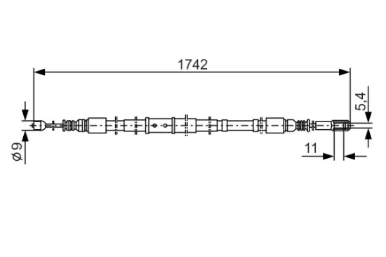 Seilzug, Feststellbremse hinten links hinten rechts BOSCH 1 987 477 305 Bild Seilzug, Feststellbremse hinten links hinten rechts BOSCH 1 987 477 305