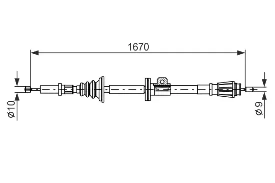 Seilzug, Feststellbremse hinten links hinten rechts BOSCH 1 987 477 357 Bild Seilzug, Feststellbremse hinten links hinten rechts BOSCH 1 987 477 357