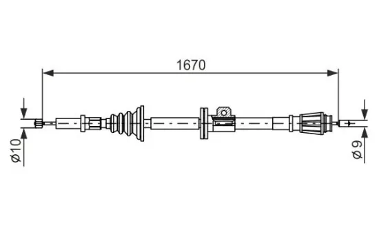 Seilzug, Feststellbremse hinten links hinten rechts BOSCH 1 987 477 357 Bild Seilzug, Feststellbremse hinten links hinten rechts BOSCH 1 987 477 357