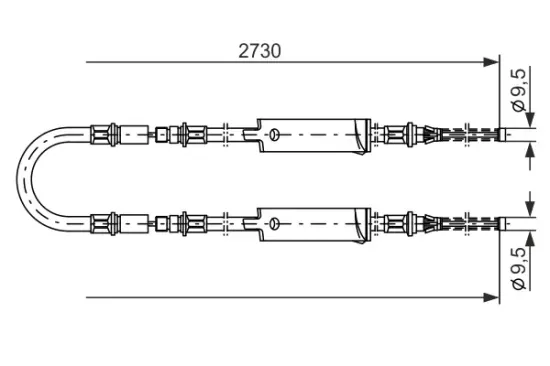Seilzug, Feststellbremse Mitte BOSCH 1 987 477 370 Bild Seilzug, Feststellbremse Mitte BOSCH 1 987 477 370