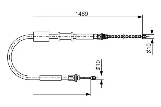 Seilzug, Feststellbremse hinten rechts BOSCH 1 987 477 383 Bild Seilzug, Feststellbremse hinten rechts BOSCH 1 987 477 383