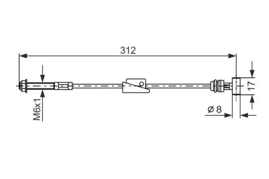 Seilzug, Feststellbremse Mitte vorne BOSCH 1 987 477 517 Bild Seilzug, Feststellbremse Mitte vorne BOSCH 1 987 477 517