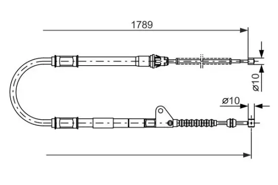 Seilzug, Feststellbremse hinten rechts BOSCH 1 987 477 540 Bild Seilzug, Feststellbremse hinten rechts BOSCH 1 987 477 540