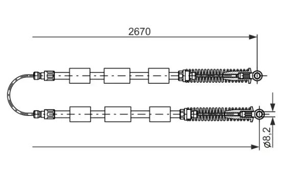 Seilzug, Feststellbremse Mitte BOSCH 1 987 477 553 Bild Seilzug, Feststellbremse Mitte BOSCH 1 987 477 553