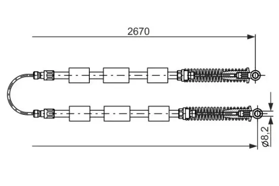 Seilzug, Feststellbremse Mitte BOSCH 1 987 477 553 Bild Seilzug, Feststellbremse Mitte BOSCH 1 987 477 553