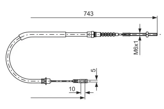 Seilzug, Feststellbremse hinten links BOSCH 1 987 477 566 Bild Seilzug, Feststellbremse hinten links BOSCH 1 987 477 566