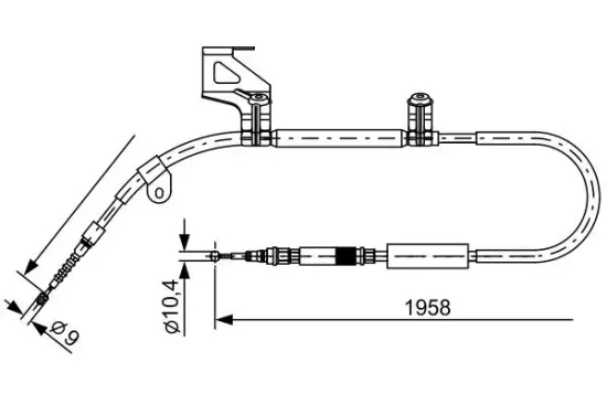 Seilzug, Feststellbremse BOSCH 1 987 477 603 Bild Seilzug, Feststellbremse BOSCH 1 987 477 603